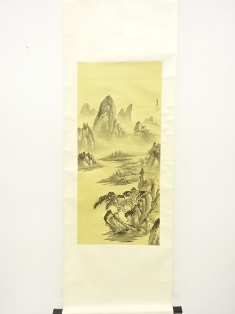 JAPANESE COLLECTIBLE / CHINESE INK / LANDSCAPE PAINTING / SILK HANGING